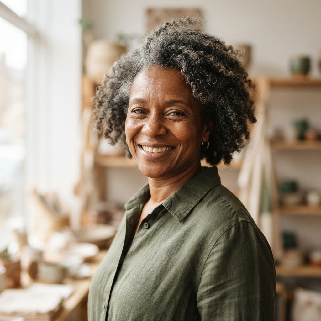 Portrait d'une Référente cheffe de petite entreprise